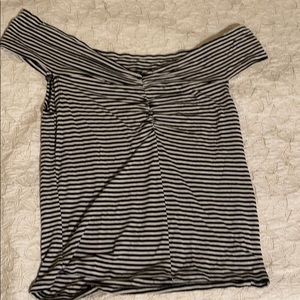 Black and white off the shoulder top